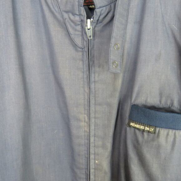 1990s Vintage Members Only Navy Blue Windbreaker Jacket Size EU 48 Medium - Picture 4 of 14